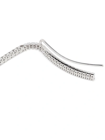 Shop Delfina Delettrez 18kt White Gold Diamond 1987 Tennis Earring In Silver