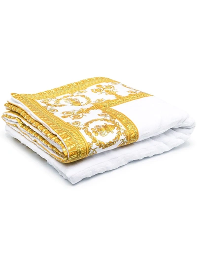 Shop Versace Barocco-print Towel In White