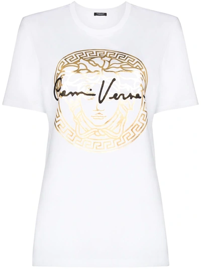 Shop Versace Medusa Crew-neck T-shirt In White