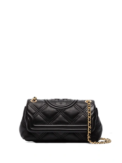 Shop Tory Burch Diamond-quilted Leather Shoulder Bag In Black