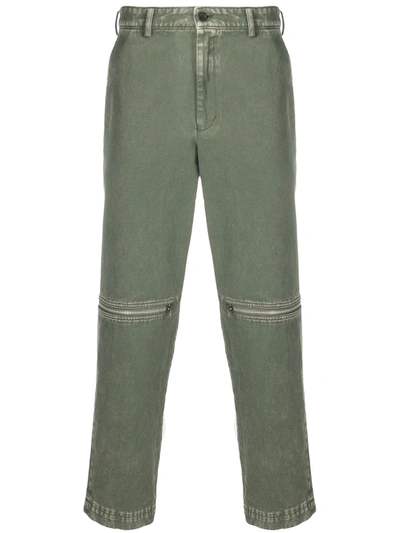 Shop Black Comme Des Garçons Mid-rise Straight-leg Jeans In Green