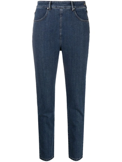 Shop Katharine Hamnett Organic Stretch-cotton Side-zip Jeans In Blue