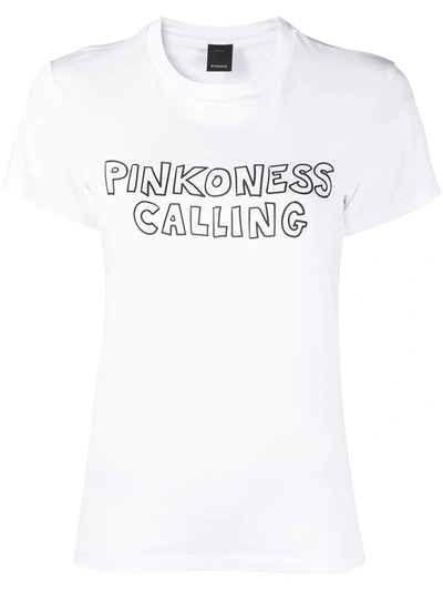 Shop Pinko Logo-print T-shirt In White