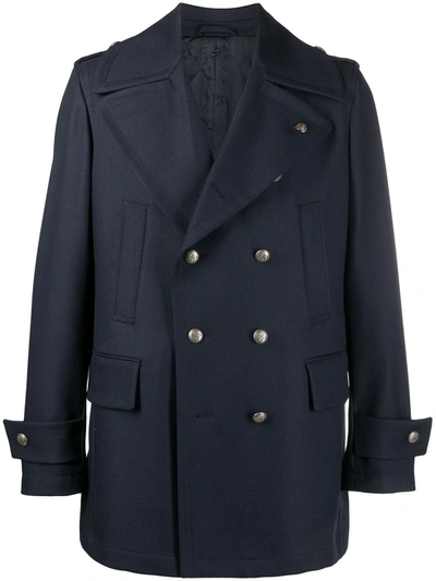 Shop Gabriele Pasini Double-breasted Wool Coat In Blue