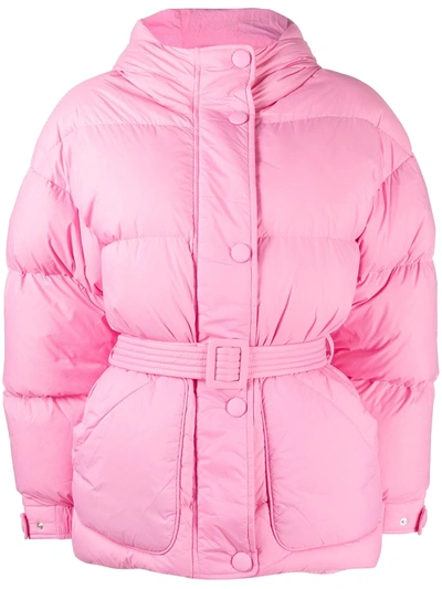 Shop Ienki Ienki Michlin Belted Puffer Jacket In Pink