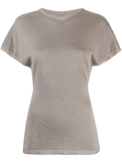 Shop Rick Owens Knitted T-shirt In Neutrals