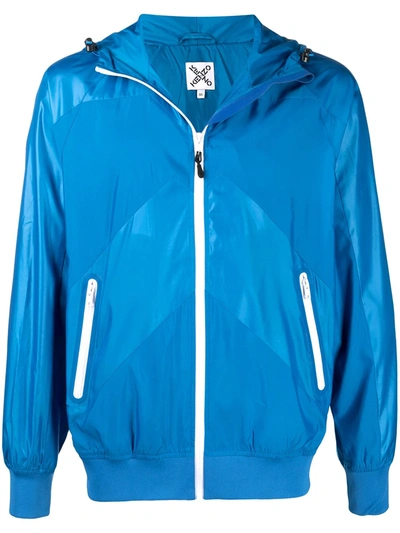 Shop Kenzo Panelled Hooded Jacket In Blue