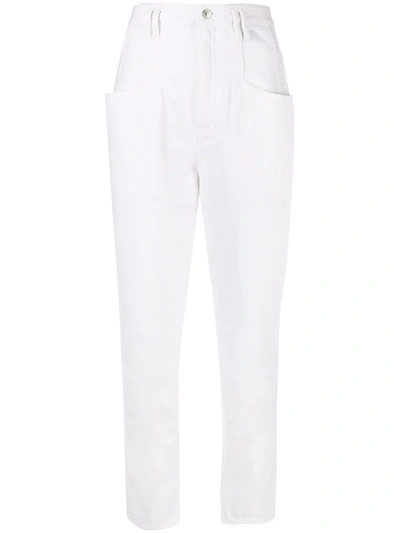 Shop Isabel Marant Nadeloisa High-waisted Jeans In White