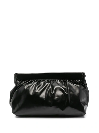 Shop Isabel Marant Ruched Clutch Bag In Black