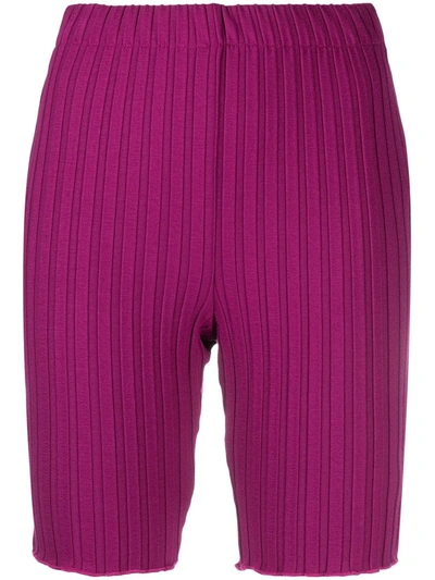 Shop Simon Miller Ribbed Cycling Shorts In Pink