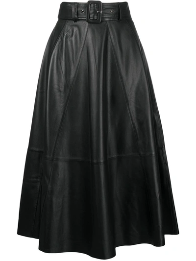 Shop Incentive! Cashmere Belted A-line Skirt In Black
