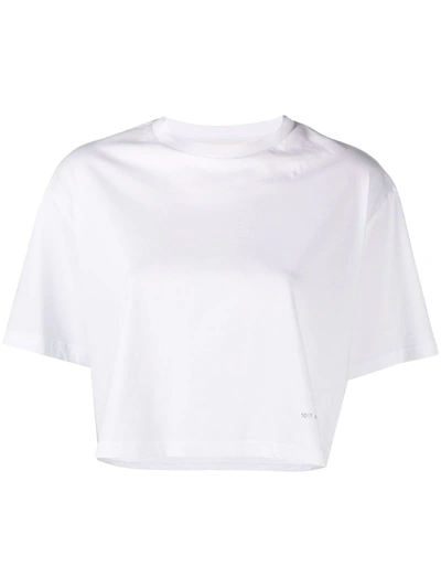 Shop Alyx Logo-print Cropped T-shirt In White