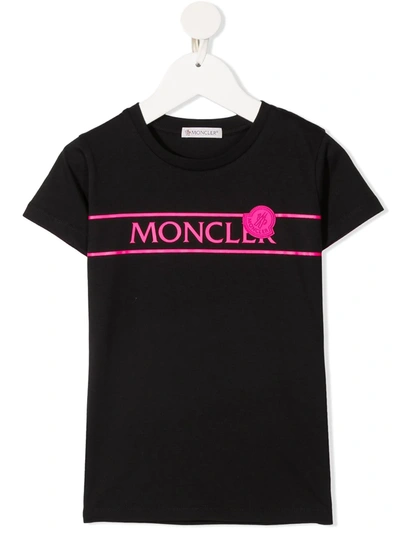 Shop Moncler Logo-print T-shirt In Black