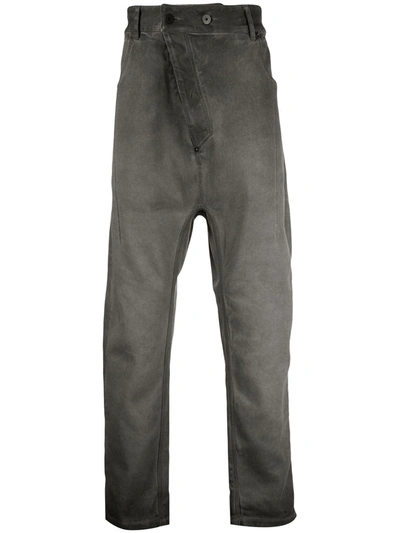 Shop 11 By Boris Bidjan Saberi Drop-crotch Stonewashed Jeans In Grey