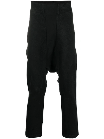 Shop 11 By Boris Bidjan Saberi Dropped-crotch Tapered Trousers In Black