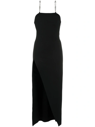 Shop Attico Side-slit Maxi Dress In Black