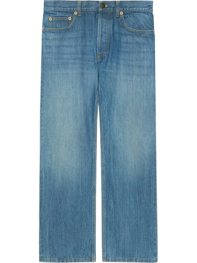 Shop Gucci X Disney Eco Denim Jeans In Blue