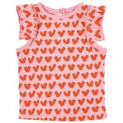 Shop Stella Mccartney Kids Pink Heart Print Vest