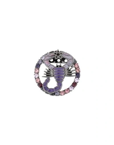 Shop Lisa C Bijoux Brooches In Purple