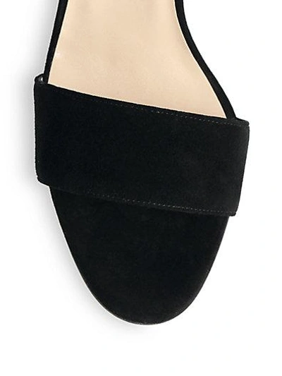Shop Manolo Blahnik Lauratop Suede Sandals In Black