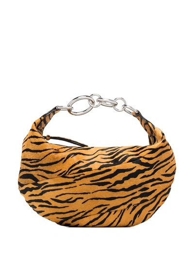 Shop By Far Tiger Print Shoulder Bag In Orange