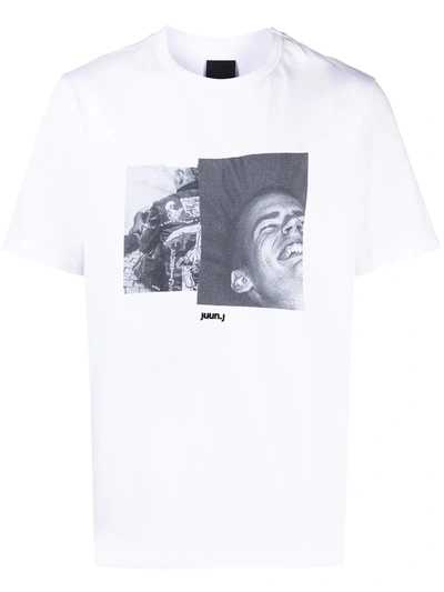 Shop Juunj Graphic Print Cotton T-shirt In White