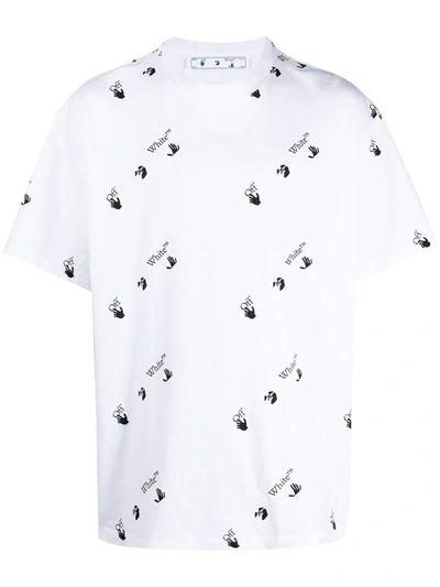 Shop Off-white "swimming Man" All-over Logo T-shirt In White