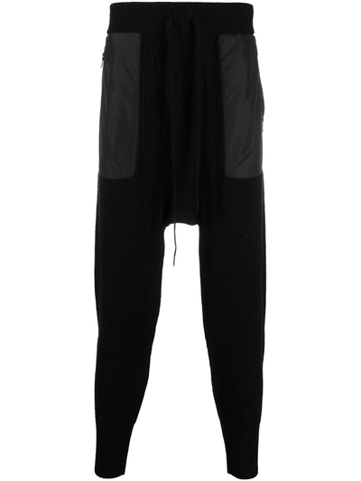 The Viridi-anne Fleece-lined Slim Trousers In Black