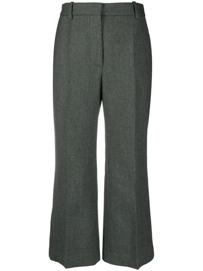 Shop Victoria Beckham Tailored Cropped Trousers In Green