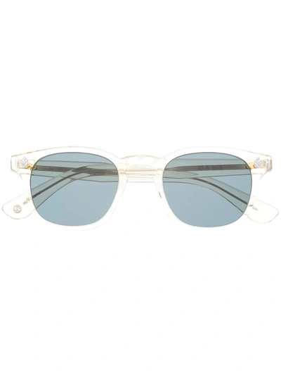 Shop Garrett Leight Transparent Square-frame Sunglasses In 大地色