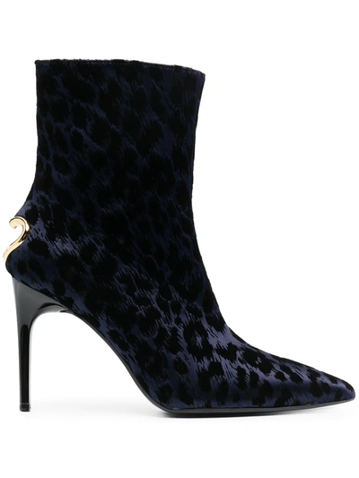 LOVE MOSCHINO LEOPARD-PRINT BOOTIES 