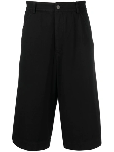 Shop Kenzo Relaxed Fit Cotton Deck Shorts In Black