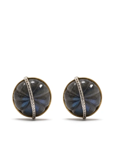 Akansha Sethi 14kt Yellow Gold Diamond Cloud Stud Earrings In Gold