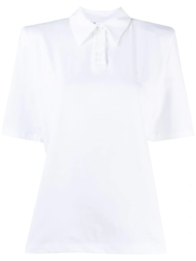Shop Attico Short-sleeve Polo Blouse In White