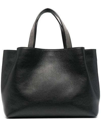 Shop Fabiana Filippi Beaded-handle Tote Bag In Black