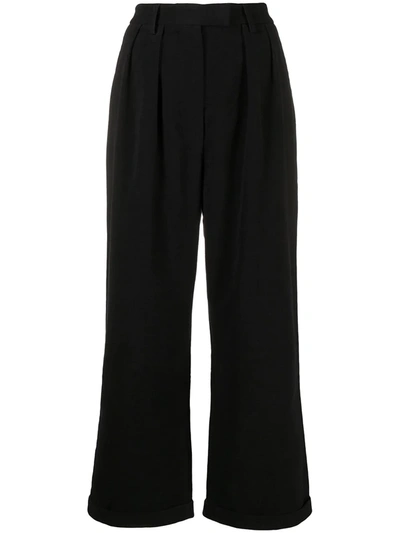 Shop Katharine Hamnett Camilla Organic Cotton Moleskin Trousers In Black