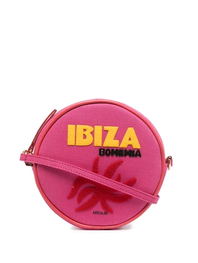 Shop Olympia Le-tan Ibiza Round Shoulder Bag In Pink