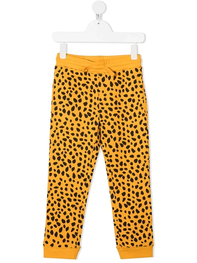 Stella Mccartney Cheetah-print Organic-cotton Track Trousers In Orange