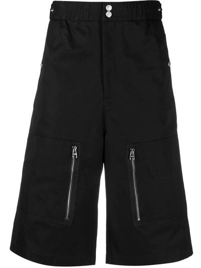 Shop Alexander Mcqueen Multi-pocket Bermuda Shorts In Black