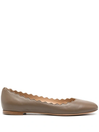 Shop Chloé Lauren Ballerina Shoes In Neutrals