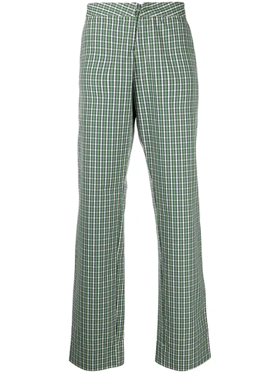 Pre-owned Walter Van Beirendonck Royal Check Straight-leg Trousers In Green