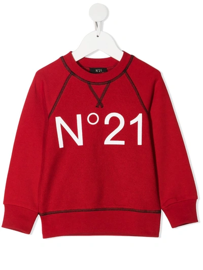 Shop N°21 Logo Print Sweatshirt In Red