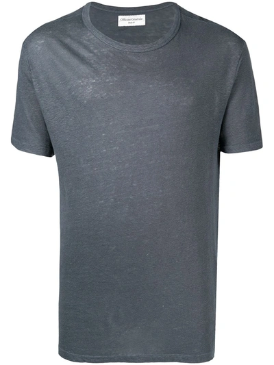 Shop Officine Generale Round Neck T-shirt In Blue