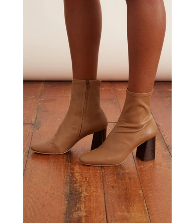 Shop Loeffler Randall Elise Slim Ankle Bootie With Block Heel In Tabac In Neutrals