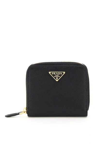 Shop Prada Small Zip-around Wallet In Nero (black)