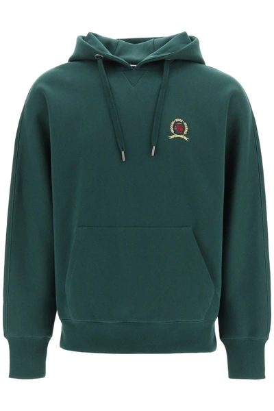 Shop Tommy Hilfiger Boxy Sweatshirt With New York Logo And Thc Emblem In Hunter (green)