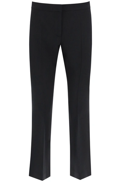 Shop Alexander Mcqueen Trousers In Light Wool And Silk In Black (black)