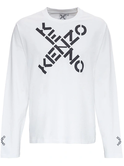Shop Kenzo Cotton Skate Shirt With Logo In White