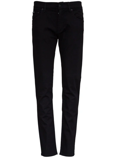 Shop Dolce & Gabbana Black Cotton Jeans With Back Logo