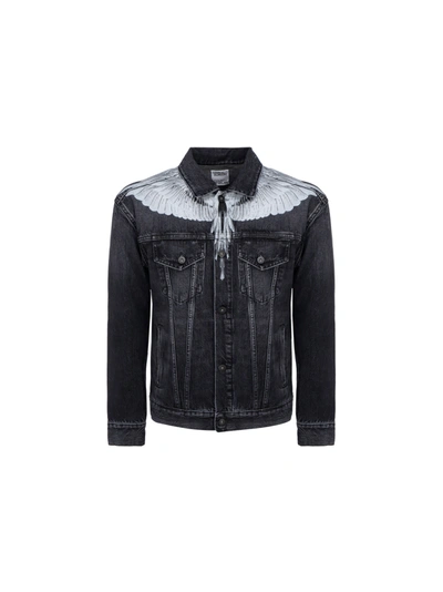 Shop Marcelo Burlon County Of Milan Denim Jacket In Black White
